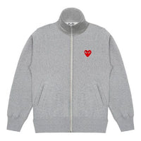 COMME des GARCONS PLAY Zip Up Crewneck Sweatshirt 'Grey' AZ-T252-051-1