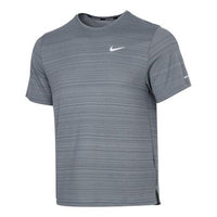 Men's Nike Dri-fit Miler Running Training Sports Short Sleeve Smoke Grey T-Shirt 'Gray Silver' CU5993-084