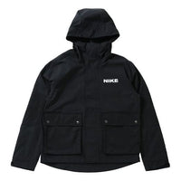 Nike Sportswear City Made Multiple Pockets Logo Sports Woven Hooded Jacket Black DA0078-010