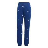(WMNS) adidas Allover Mini Crest Logo Sweatpants 'Blue' II5631