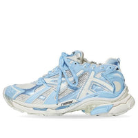 (WMNS) Balenciaga Runner Sneakers 'White Baby Blue Mesh and Nylon' 677402W3RB29744