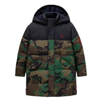 (GS) Air Jordan Fleece Long Down Jackets 'Camo Black' JD2142003GS-001