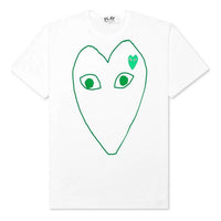 (WMNS) COMME des GARCONS PLAY Outlined Heart Logo Tee 'White Green' AZ-T103-051-1