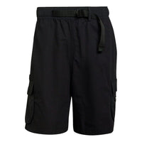 adidas originals Cargo Shorts Side Pocket Loose Lacing Sports Black H09109