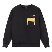 New Balance Logo Pocket Sweatshirt 'Black Yellow' AMT24371-BK