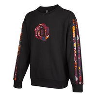 Men's adidas Mic Rose Crew Limited Printing Basketball Sports Round Neck Pullover Black HD7934