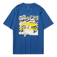 Li-Ning Graphic Loose Fit T-shirt 'Blue' AHSR401-4