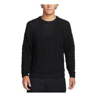 Nike Solid Color Round Neck Knit Long Sleeves Wool Sweater Men's Black DQ5177-010
