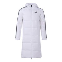 adidas 3ST Long Coat Outdoor Sports Hooded Stay Warm Down Jacket White H20762