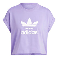 (WMNS) adidas Adicolor Classics Short Trefoil T-Shirt Asia Sizing 'Purple White' IC5468