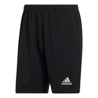 Men's adidas Solid Color Logo Printing Straight Casual Shorts Black H57504