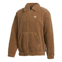adidas originals Embroidered Logo lapel lamb's wool Sports Jacket Yellow GD3535