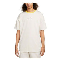 Men's Nike Solid Color Logo Printing Round Neck Short Sleeve Bright Yellow T-Shirt DM6709-104