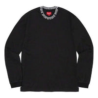 Supreme Old English Collar L/S T-Shirt 'Black White' SUP-SS21-576