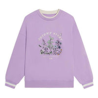 (WMNS) Li-Ning Floral Embroidered Logo Sweatshirt 'Purple' AWDS918-5