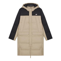New Balance Winter Long Down Jacket 'Beige Black' AMJ33338-INC
