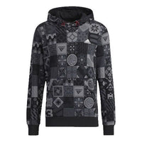 Men's adidas Cny Aop Hood Pattern Full Print Sports Black HC0271