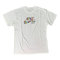 Nike SB Flowers Logo Skateboard Short Sleeve White CU0311-100