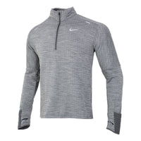 Men's Nike Sphere Dri-FIT Half Zipper Fleece Stay Warm Running Training Long Sleeves Pullover Gray CU6088-068