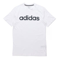 adidas neo M Ce Logo T1 Logo Printing Sports Round Neck Training Short Sleeve White GP4885