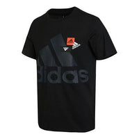 Men's adidas Mh Bp3 Tee1 Alphabet Logo Printing Round Neck Short Sleeve Black T-Shirt HN9043