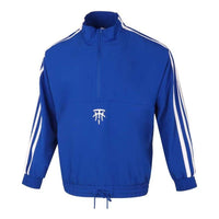 adidas T-MAC Classic Stripes Logo Half-Zipped Sports Jacket Men's Blue GH6689