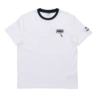 PUMA Awareness Logo Embroidered Sports Loose Round Neck Short Sleeve White 532034-02