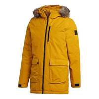 adidas Xploric Windproof Casual Sports Hooded Down Jacket Men's Yellow GK3551