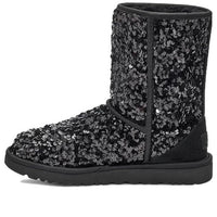 (WMNS) UGG Classic Short 'Sequin Black Grey' 1130650-BLK