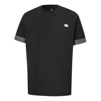 Men's Converse City Short Sleeve Tee Cuff Contrasting Colors Sports Round Neck Black 10020858-A02