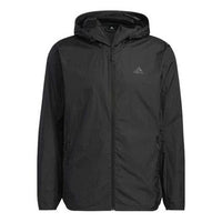 adidas Windbreaker Hooded Jackets 'Black' HE7366