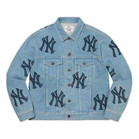 Supreme x New York Yankees Denim Trucker Jacket 'Teal Black' SUP-FW21-148