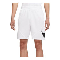 Men's Nike Logo Printing Athleisure Casual Sports Basketball Running Shorts White CN5299-100