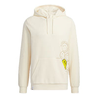 Men's adidas neo x SMILEY Crossover U Csmly Sw Smiling Face Printing Pullover Sports Creamy White HE7956