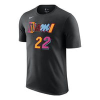 Men's Nike NBA Round Neck Pullover Basketball Sports Short Sleeve Miami Heat Butler 2 No. 2 Black T-Shirt DA7389-011