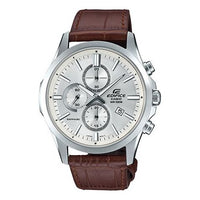 CASIO Edifice Series Men'ses Silver/Brown Sapphire Crystal Mens White Analog EFB-660L-7AVUPR