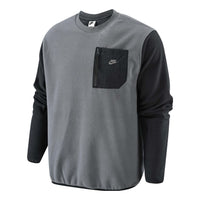 Nike pocket zipper splicing warm cotton-padded Hoodie 'Black' FD2376-068