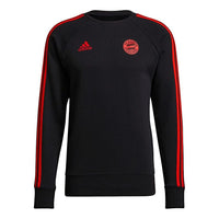 Men's adidas Fcb Swt Top Logo Printing Contrasting Colors Stripe Soccer/Football Sports Black GR0666