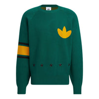 adidas originals Logo Sweater Asia Sizing 'Green Yellow' HS7295