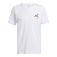 adidas Horns Tee Basketball Sports Printing Round Neck Short Sleeve White GN5113