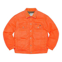 Supreme x Schott Canvas Down Trucker Jacket 'Orange Olive Green' SUP-FW22-787