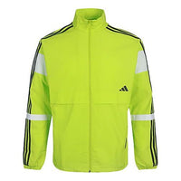 adidas Stand Collar Woven Colorblock Jacket Fluorescent Green GL0400
