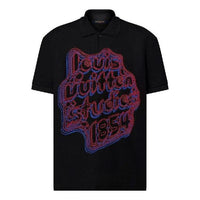 LOUIS VUITTON Embroidered Cotton Pique Polo Shirt 'Black' 1ABY01