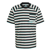 adidas originals Pocket Stripe Round Neck Short Sleeve Green HT1662