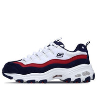 (WMNS) Skechers D'Lites 1.0 Low-top Clunky Shoes White/Blue 13141-WNVR