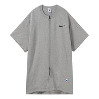 Men's Nike NRG Ti Warm Up Top x Fear of God FOG Gray Zipper Short Sleeve Tops 'Dark Grey Heather Black' AR0629-063