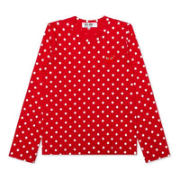 (WMNS) COMME des GARCONS PLAY Polka Dot Long Sleeve Tee 'Red White' AZ-T165-051-3