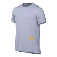 Men's Nike Solid Color Plaid Round Neck Pullover Breathable Short Sleeve Blue T-Shirt DN4483-057