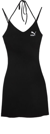 (WMNS) PUMA Logo Ribbed Dress 'Black' 630530-01