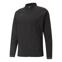 PUMA Sports Training Windproof Stand Collar Knit Jacket Black 656743-03